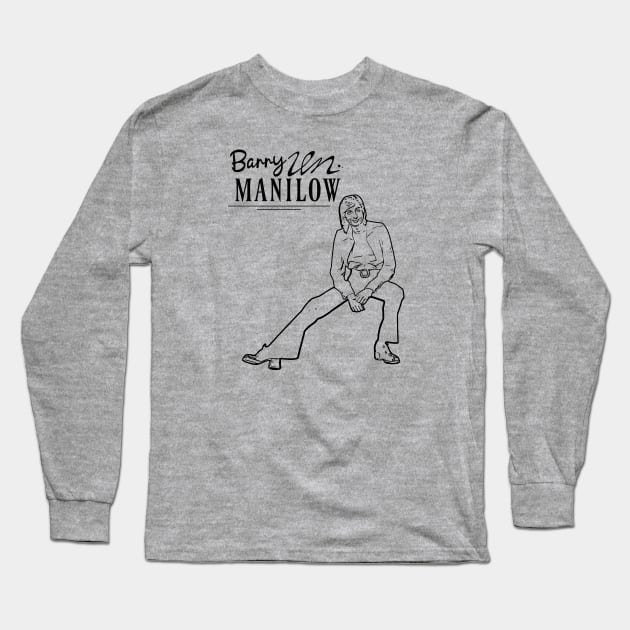 Barry manilow // Black retro Long Sleeve T-Shirt by Degiab